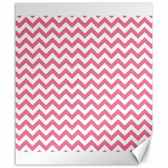 Pink And White Zigzag Canvas 20  X 24   by Zandiepants