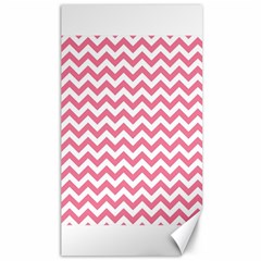 Pink And White Zigzag Canvas 40  X 72   by Zandiepants