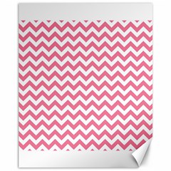 Pink And White Zigzag Canvas 11  X 14   by Zandiepants