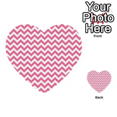 Pink And White Zigzag Multi-purpose Cards (heart)  by Zandiepants