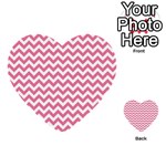 Pink And White Zigzag Multi-purpose Cards (Heart)  Back 1