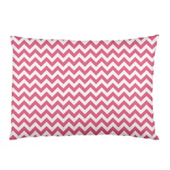 Pink And White Zigzag Pillow Case by Zandiepants