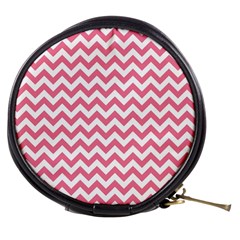 Pink And White Zigzag Mini Makeup Bags by Zandiepants