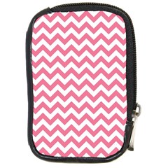 Pink And White Zigzag Compact Camera Cases by Zandiepants