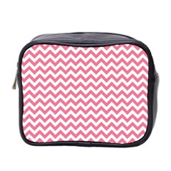 Pink And White Zigzag Mini Toiletries Bag 2-side by Zandiepants