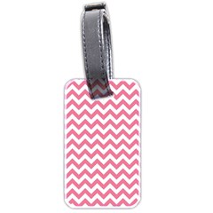 Pink And White Zigzag Luggage Tags (two Sides) by Zandiepants