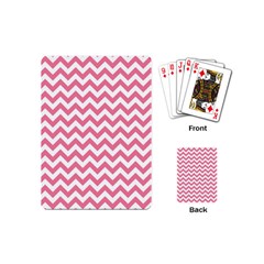 Pink And White Zigzag Playing Cards (mini)  by Zandiepants