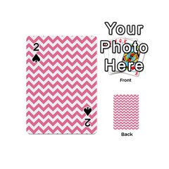 Pink And White Zigzag Playing Cards 54 (mini)  by Zandiepants