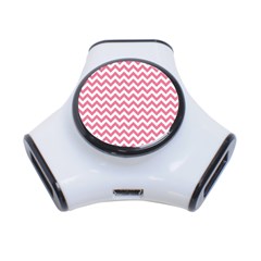 Pink And White Zigzag 3-port Usb Hub by Zandiepants