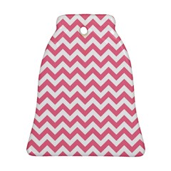 Pink And White Zigzag Ornament (bell)  by Zandiepants