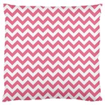 Pink And White Zigzag Large Cushion Case (Two Sides) Front