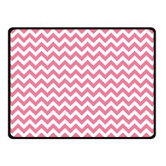 Pink And White Zigzag Double Sided Fleece Blanket (small)  by Zandiepants