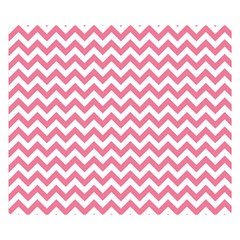 Pink And White Zigzag Double Sided Flano Blanket (small)  by Zandiepants