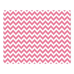 Pink And White Zigzag Double Sided Flano Blanket (large)  by Zandiepants