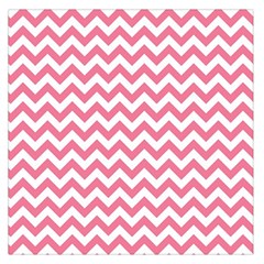 Pink And White Zigzag Large Satin Scarf (square) by Zandiepants