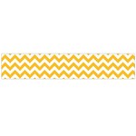 Sunny Yellow And White Zigzag Pattern Flano Scarf (Large) Front