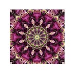 Purple Flower Small Satin Scarf (Square) Front