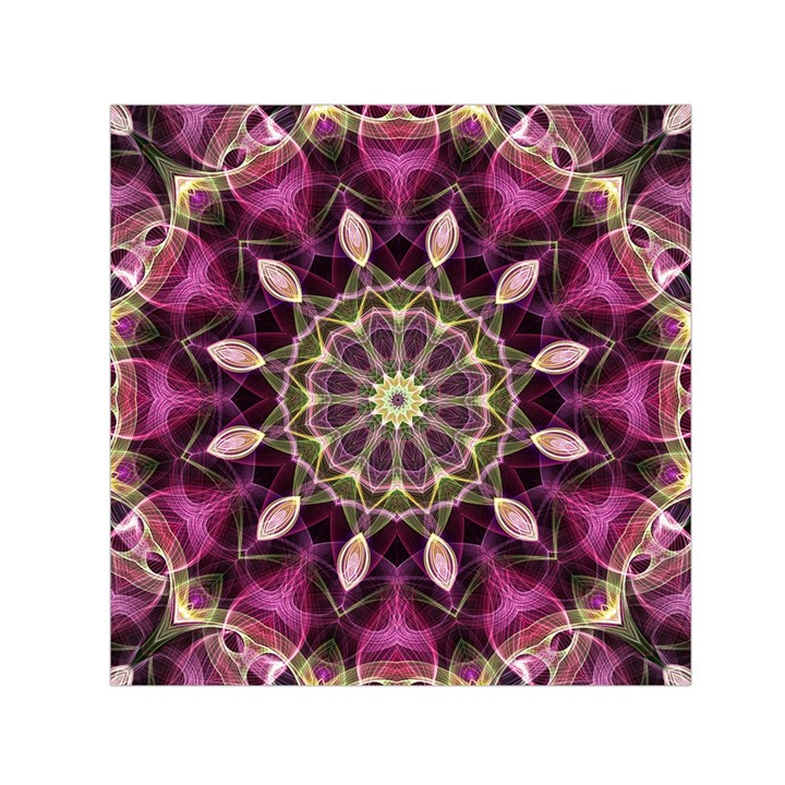 Purple Flower Small Satin Scarf (Square)