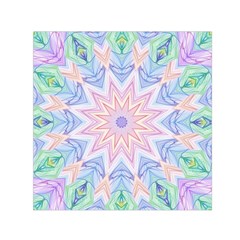 Soft Rainbow Star Mandala Small Satin Scarf (square) by Zandiepants