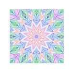 Soft Rainbow Star Mandala Small Satin Scarf (Square) Front