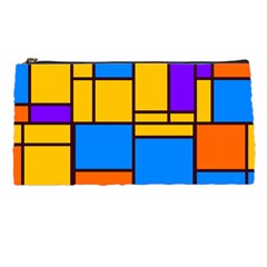 Retro Colors Rectangles And Squares 	pencil Case by LalyLauraFLM