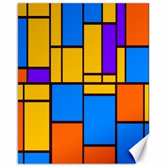 Retro Colors Rectangles And Squares 			canvas 16  X 20  by LalyLauraFLM