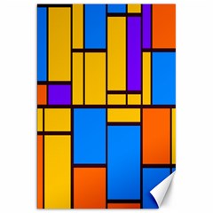 Retro Colors Rectangles And Squares 			canvas 20  X 30  by LalyLauraFLM