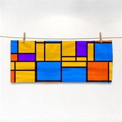 Retro Colors Rectangles And Squares 			hand Towel by LalyLauraFLM