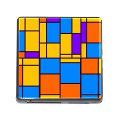 Retro Colors Rectangles And Squares 			memory Card Reader (square)