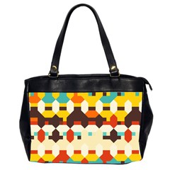 Shapes In Retro Colors Oversize Office Handbag (2 Sides) by LalyLauraFLM