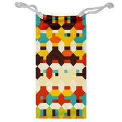 Shapes In Retro Colors Jewelry Bag by LalyLauraFLM