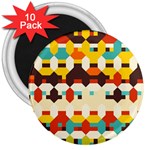 Shapes in retro colors 			3  Magnet (10 pack) Front