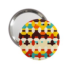 Shapes In Retro Colors 			2 25  Handbag Mirror by LalyLauraFLM