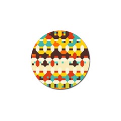 Shapes In Retro Colors 			golf Ball Marker by LalyLauraFLM