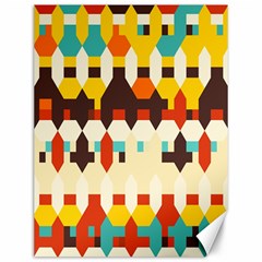 Shapes In Retro Colors 			canvas 12  X 16  by LalyLauraFLM