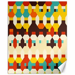 Shapes In Retro Colors 			canvas 16  X 20  by LalyLauraFLM