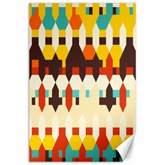 Shapes In Retro Colors 			canvas 24  X 36  by LalyLauraFLM