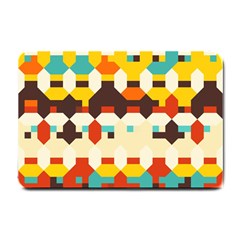 Shapes In Retro Colors 			small Doormat by LalyLauraFLM