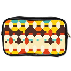 Shapes In Retro Colors 			toiletries Bag (one Side) by LalyLauraFLM