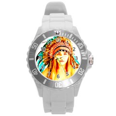 Indian 29 Round Plastic Sport Watch (l) by indianwarrior