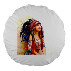 Indian 22 Large 18  Premium Flano Round Cushions by indianwarrior