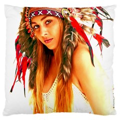 Indian 25 Large Flano Cushion Case (one Side) by indianwarrior