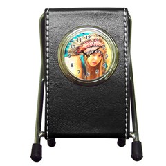 Indian 14 Pen Holder Desk Clocks by indianwarrior