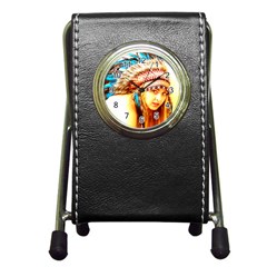 Indian 12 Pen Holder Desk Clocks by indianwarrior