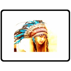 Indian 12 Fleece Blanket (large)  by indianwarrior