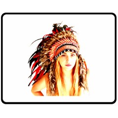 Indian 3 Double Sided Fleece Blanket (medium)  by indianwarrior