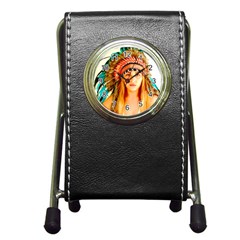 Indian 28 Pen Holder Desk Clocks by indianwarrior