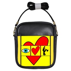 I Love Zouk  Girls Sling Bags by LetsDanceHaveFun