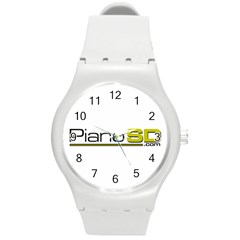 Logo Med Round Plastic Sport Watch (m) by PianoSD