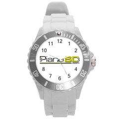 Logo Med Round Plastic Sport Watch (l) by PianoSD